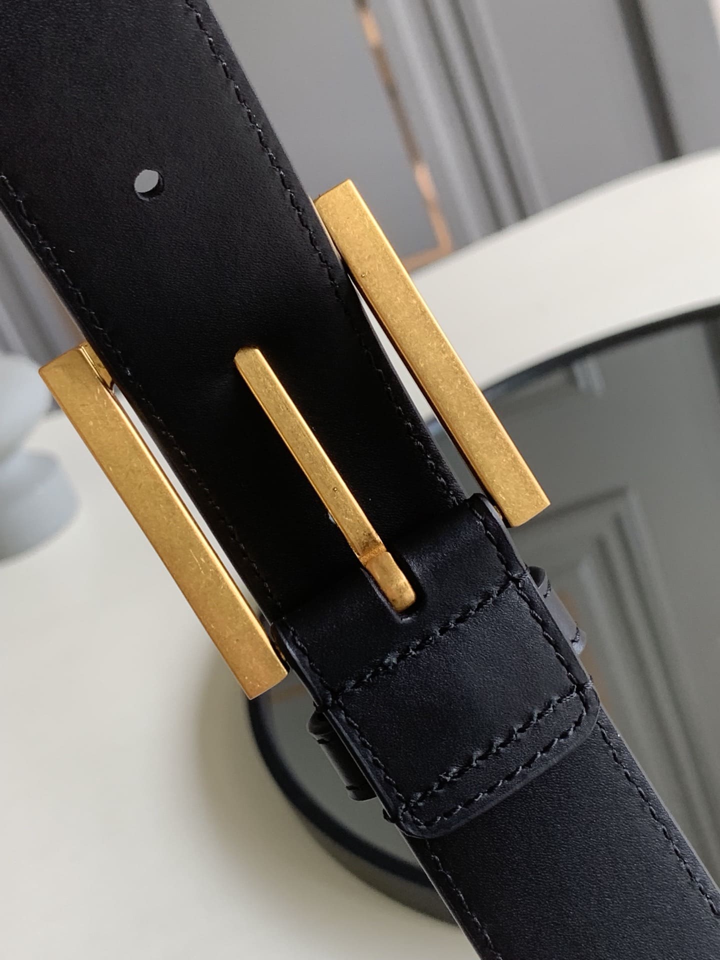 DÂY LƯNG BOTTGA VENETA INTRECCIATO LEATHER Khóa vàng