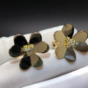 Bông tai Van Cleef & Arpels Frivole Large kim cương vàng hồng 18K