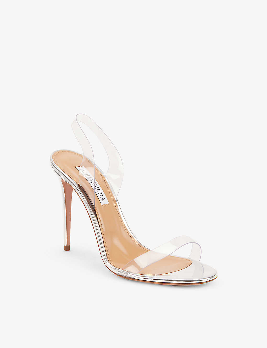 GIÀY AQUAZZURA So Nude metallic PVC heeled sandals