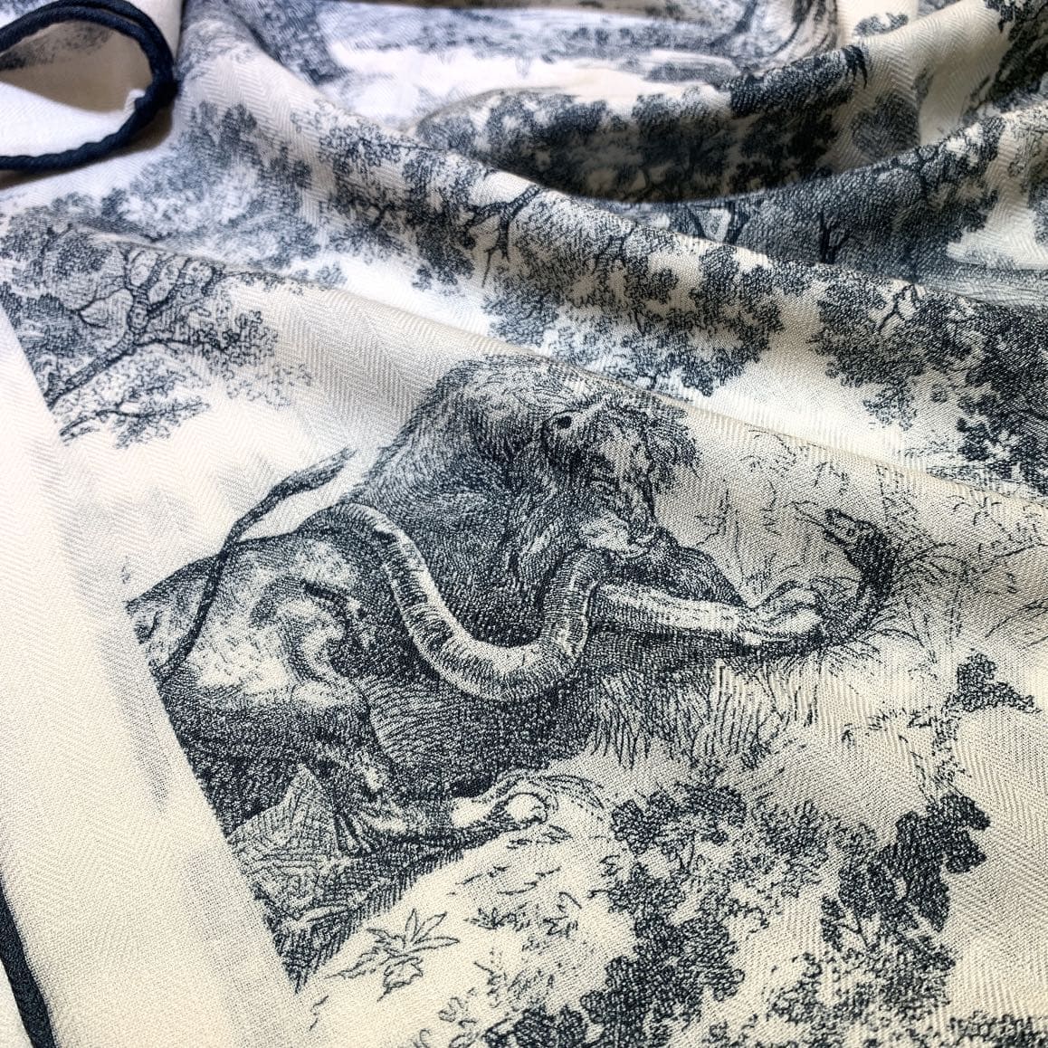 KHĂN CHRISTIAN DIOR Double-sided velvet cashmere scarf