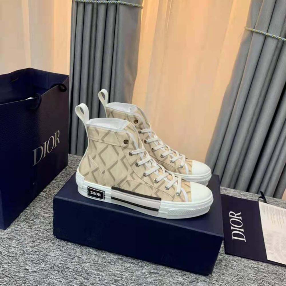 GIÀY DIOR Unisex B23 High-Top Sneaker Dior Gray CD Diamond Canvas