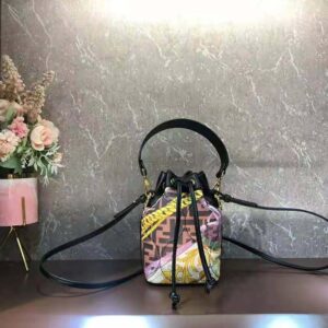 TÚI Fendi Women Mon Tresor Fendace Fendace Printed Pink Silk Mini Bag