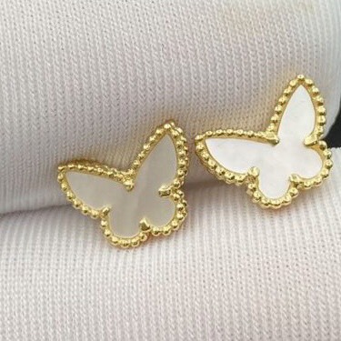 KHUYÊN TAI VAN CLEEF & ARPELS ALHAMBRA M.O.P BUTTERFLY GOLD 18K YELLOW GOLD