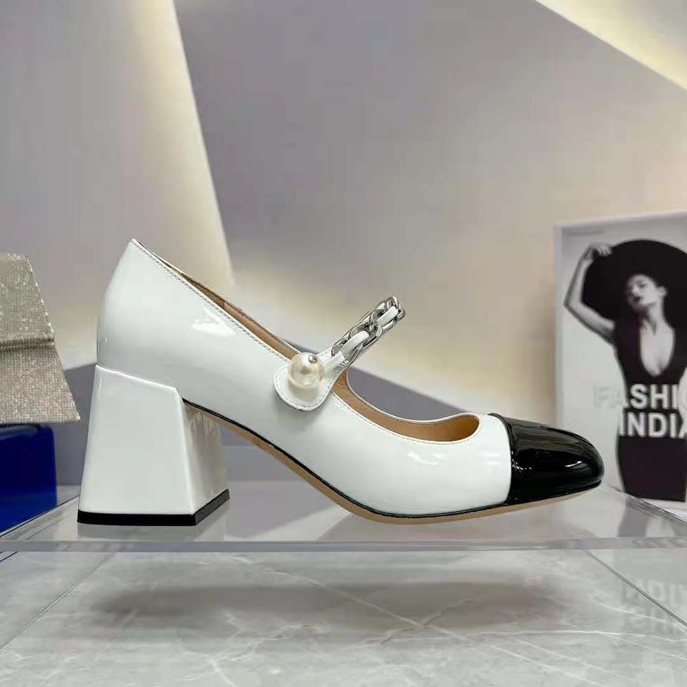 GIÀY Miu Miu Women Patent Leather Pumps in 65 mm Heel Height-White
