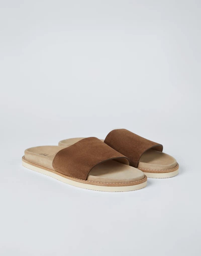 DÉP SLIDE BRUNELLO CUCINELLI SUEDE SHOES AAA DA LỘN