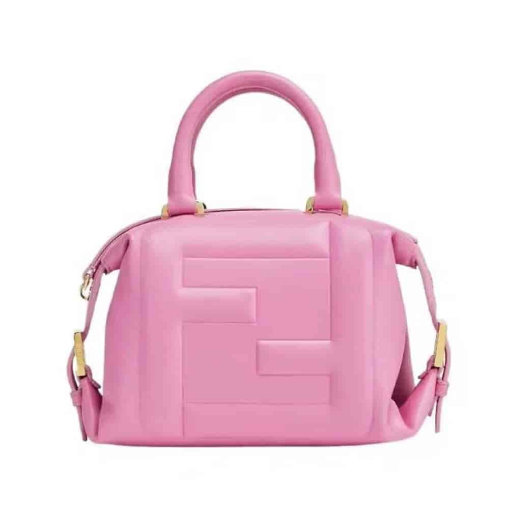 TÚI Fendi Women Nappa FF Mini Cube - Hồng da cừu