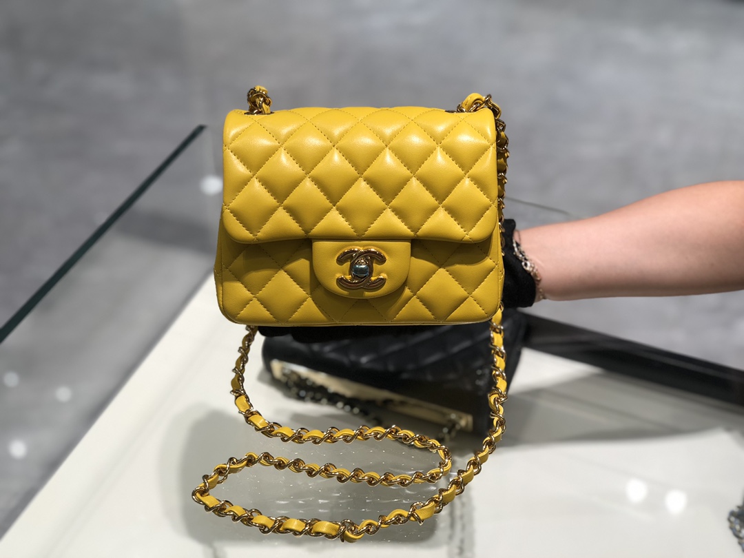 TÚI CHANEL CF CAVIAR YELLOW DA HAAS 17