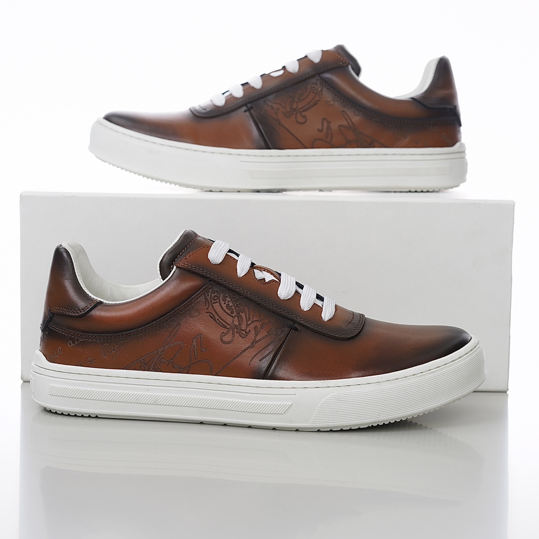 GIÀY BERLUTI PATINA LEATHER SNEAKER SHOES AAA
