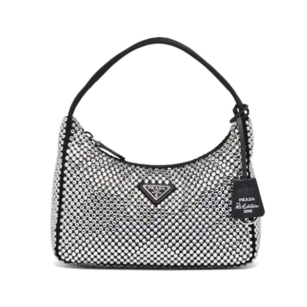 TÚI Prada Duchesse and Crystal Mini-Bag-Black
