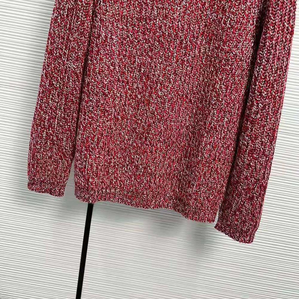 ÁO Miu Miu Women Wool and Cashmere Sweater with Knit Logo Patch-Pink
