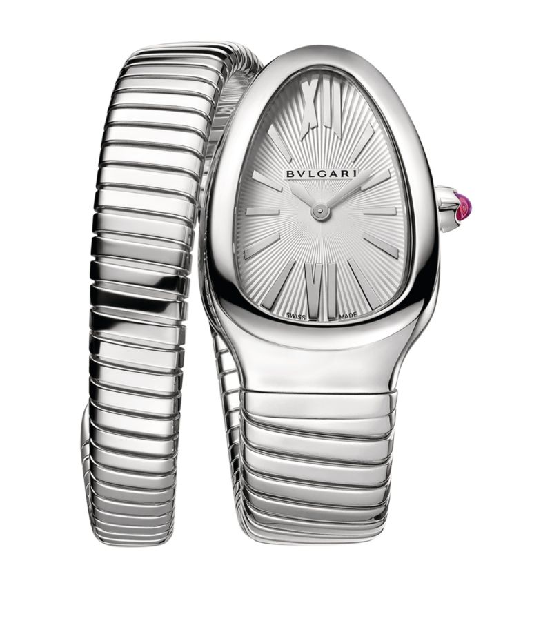 Đồng hồ BVLGARI Stainless Steel Serpenti Tubogas 35mm mặt số màu trắng