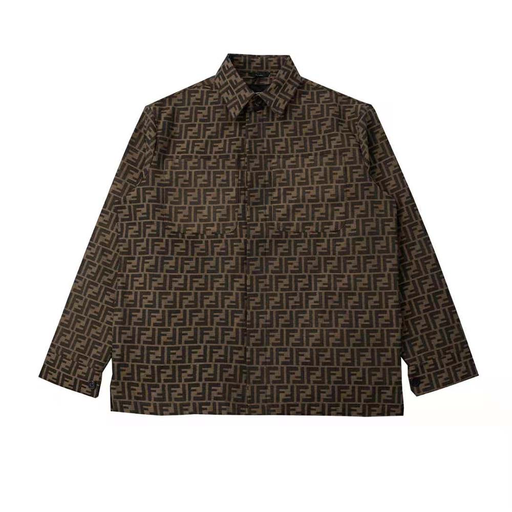 ÁO Fendi Blouson Brown Fabric Jacket