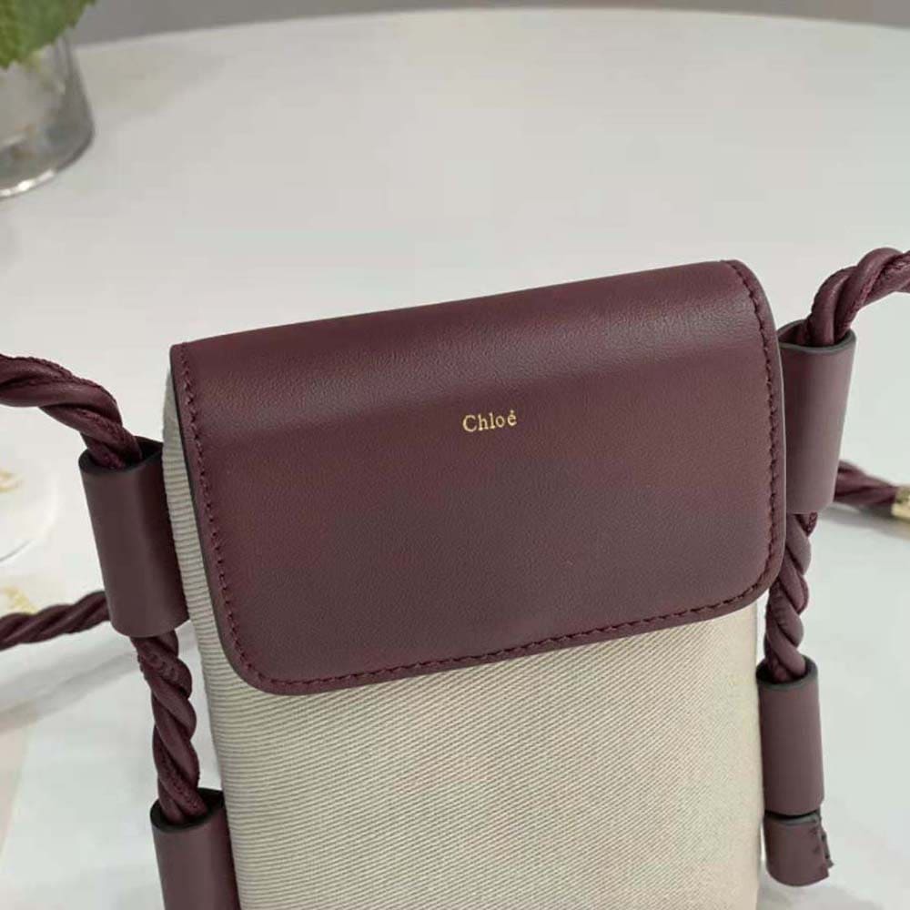 TÚI Chloe Women key Phone Pouch in Shiny Calfskin Leather