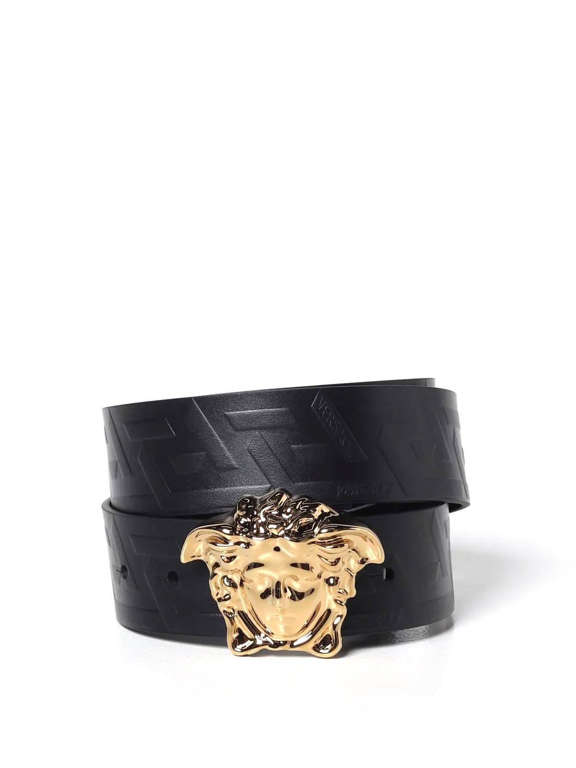 DÂY LƯNG VERSACE Medusa Head Black leather belt