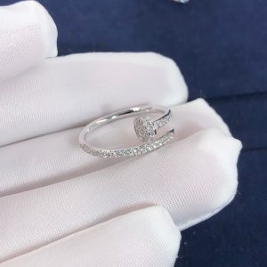 Nhẫn Cartier Juste Un Clou full kim cương vàng trắng 18K