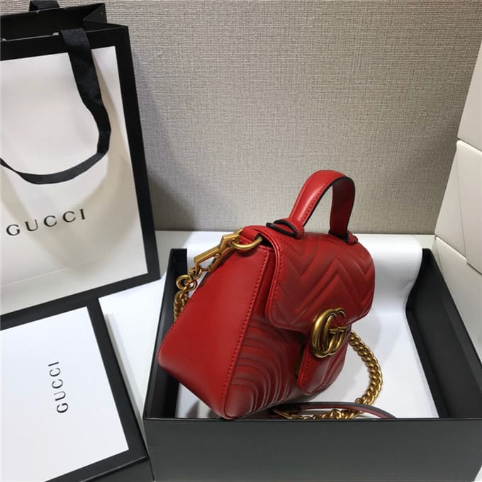 TÚI Gucci GG marmont mini top handle bag red Top Quality