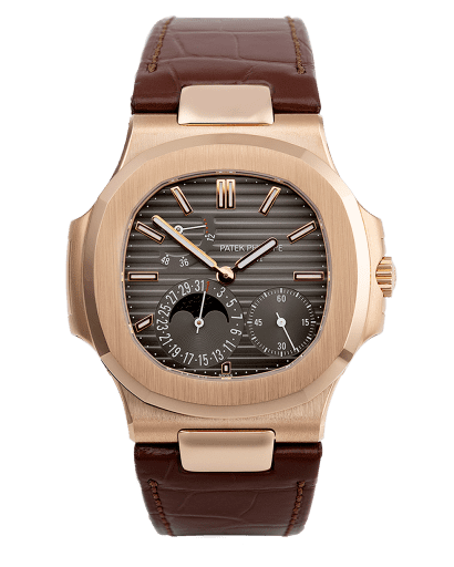 Đồng hồ Patek Philippe Nautilus Power Reserve 5712R trăng sao mặt số màu xám