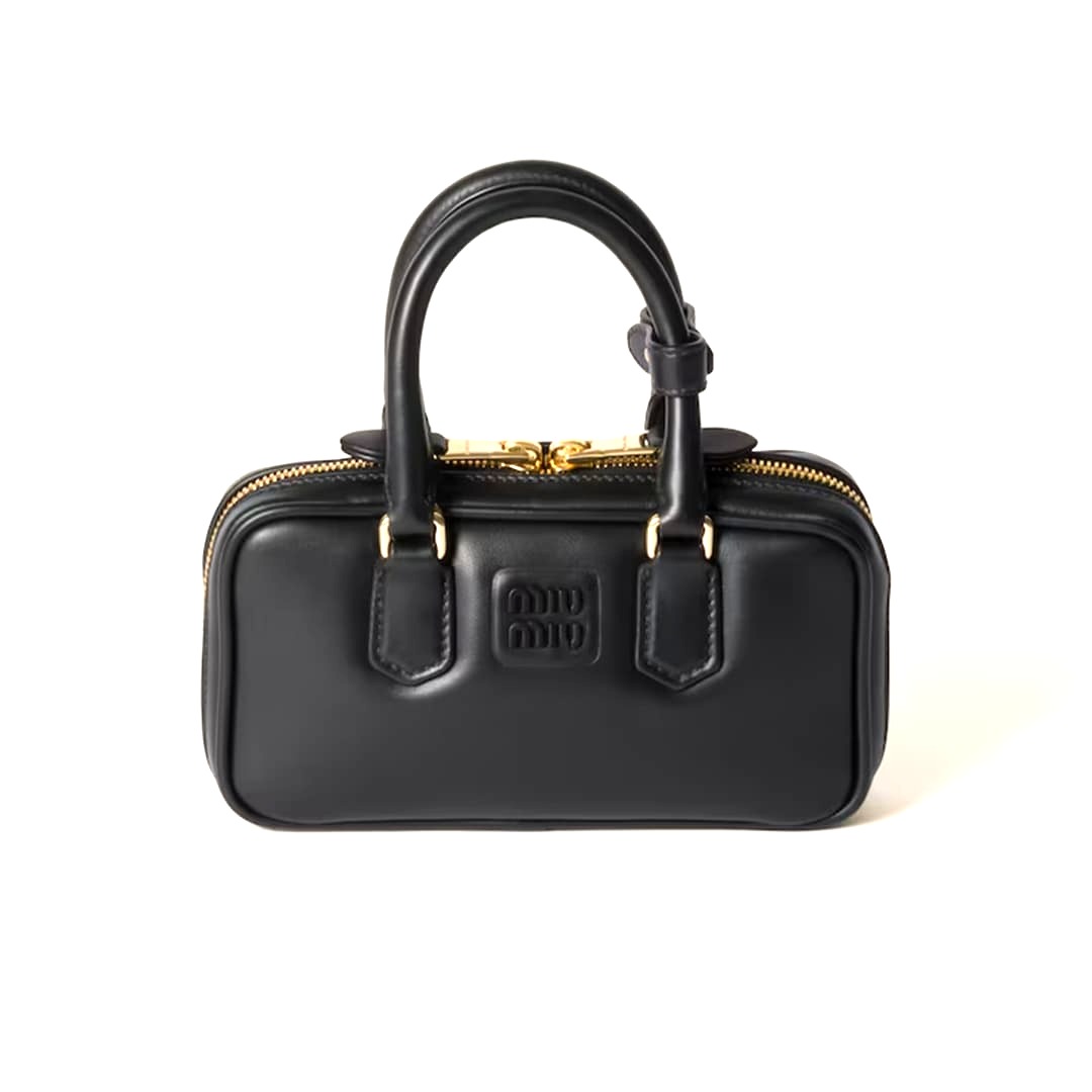 TÚI MIU MIU BOWLING BLACK CALFSKIN BLACK MÀU ĐEN