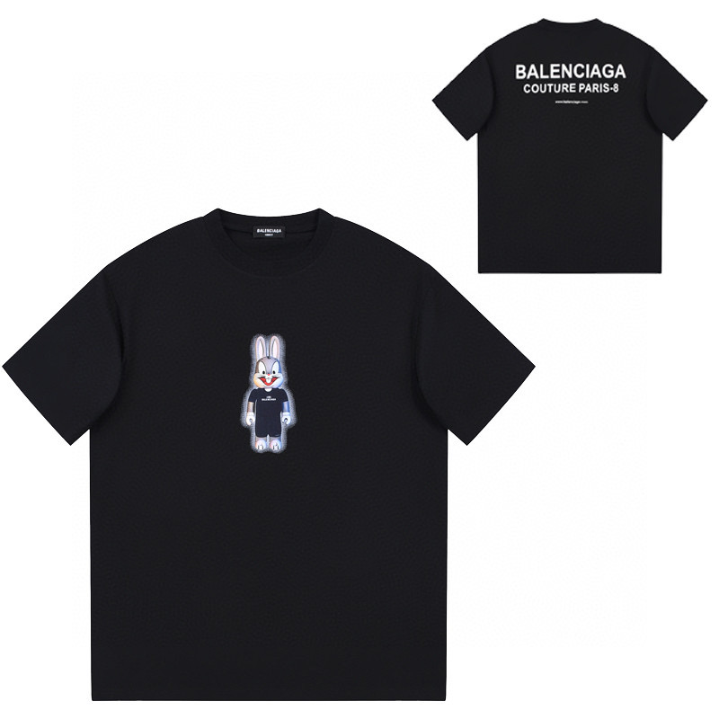 ÁO BALENCIAGA RABBIT print cotton jersey T-shirt