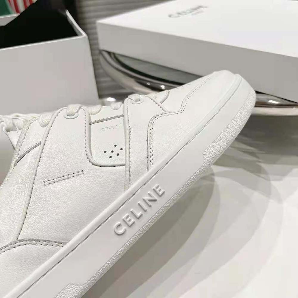 GIÀY CELINE Trainer Low Lace-up Sneaker in Calfskin-White