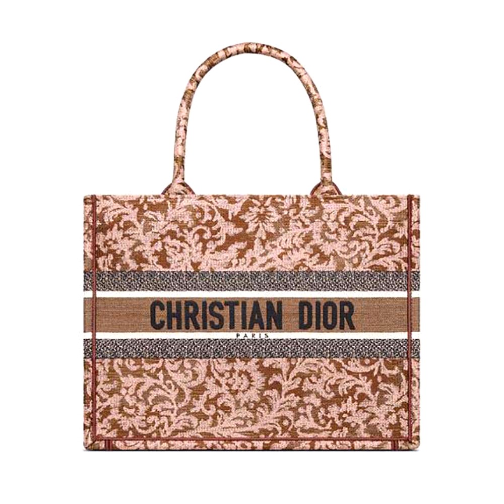 TÚI Christian Dior Book Tote Metallic Pink Dior Brocart Embroidery