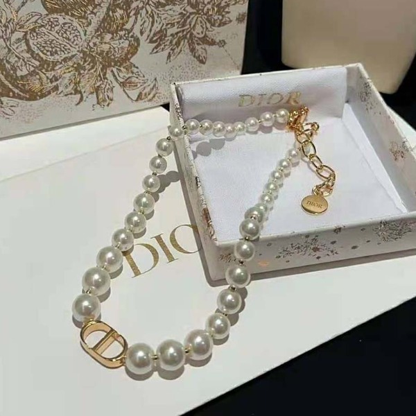 Vòng cổ Dior 30 Montaigne Choker Gold-Finish Metal and White Resin Pearls