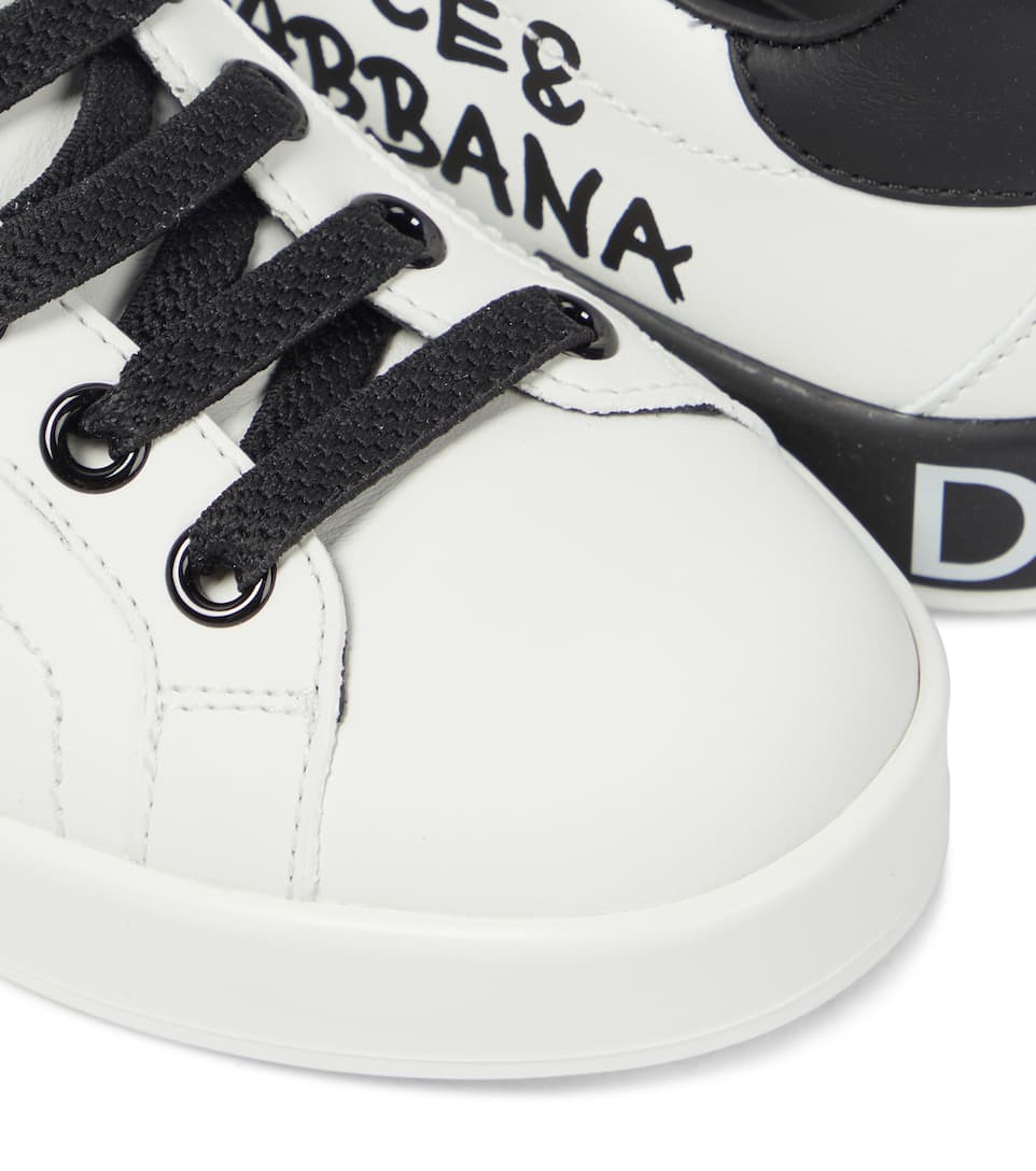 GIÀY MOSCHINO KIDS Logo leather sneakers
