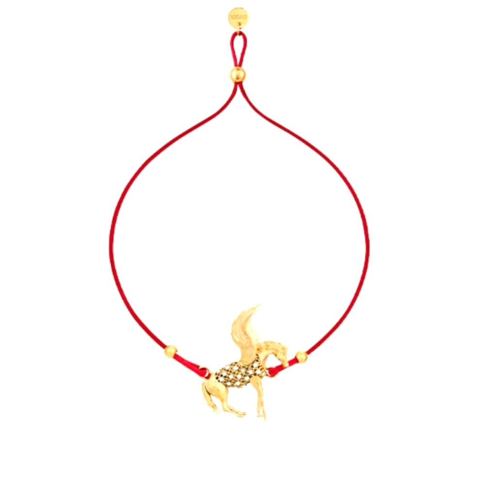 LẮC TAY DIOR CD HORSE DIAMOND RED LIMITED