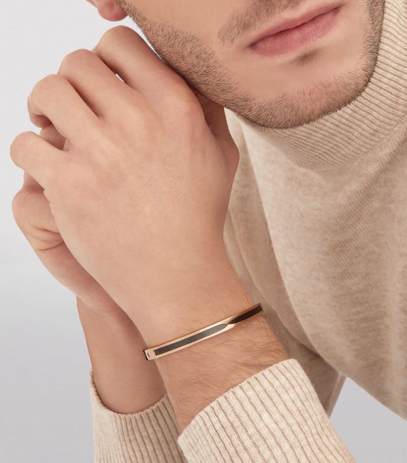 Vòng tay BVLGARI Rose Gold And Ceramic B.Zero1 Bangle vàng hồng18K