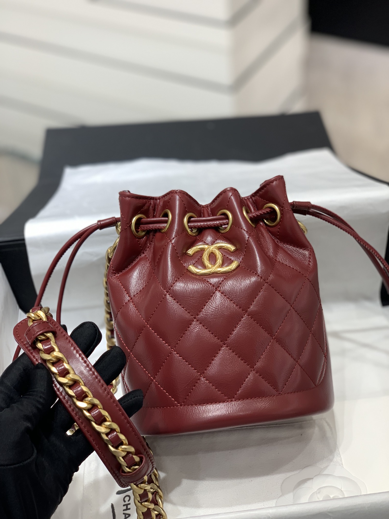 TÚI CHANEL 21 MAROON LAMBSKIN DA HAAS