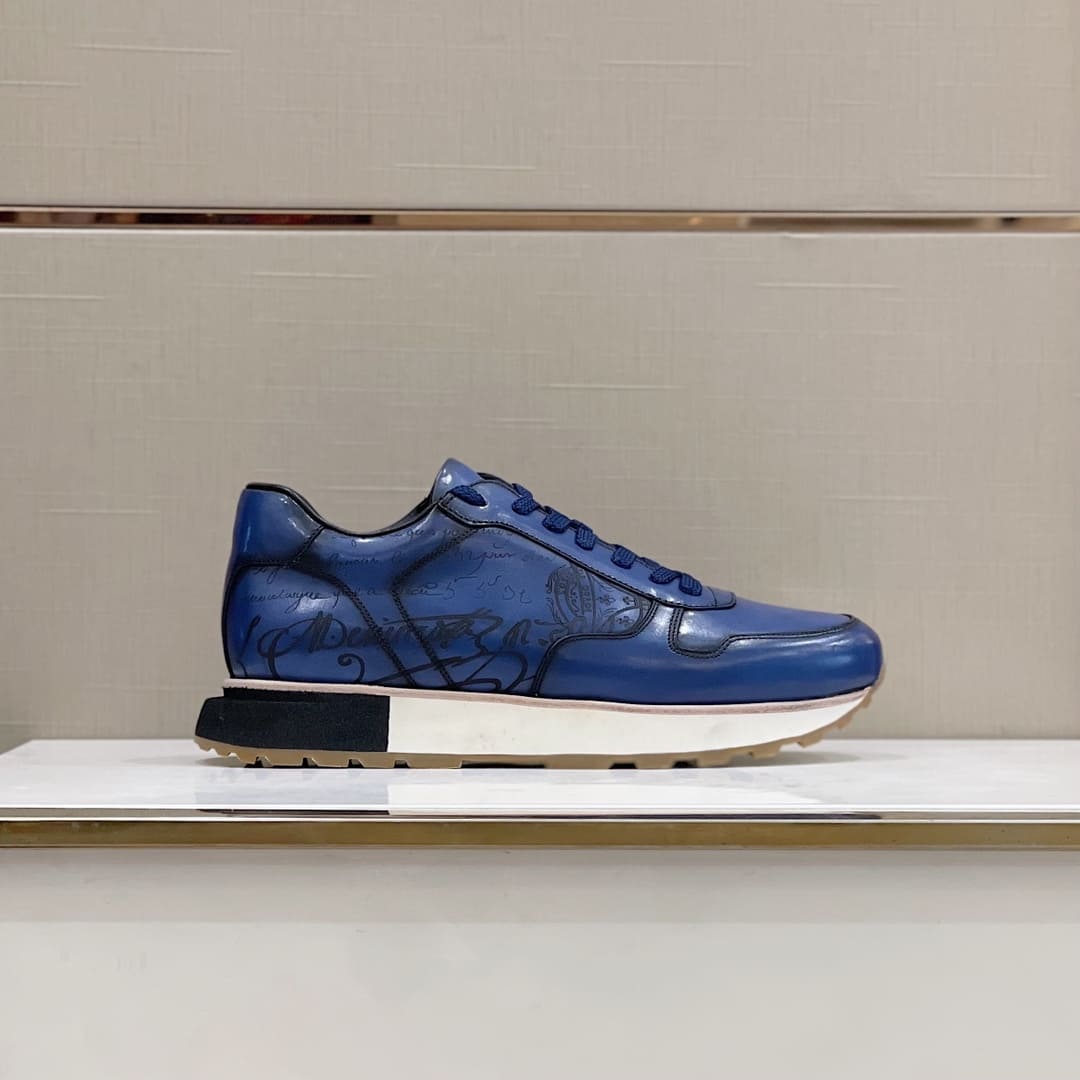 GIÀY BERLUTI SPORT BLUE HANDMADE TOP QUALITY SHOES AAA