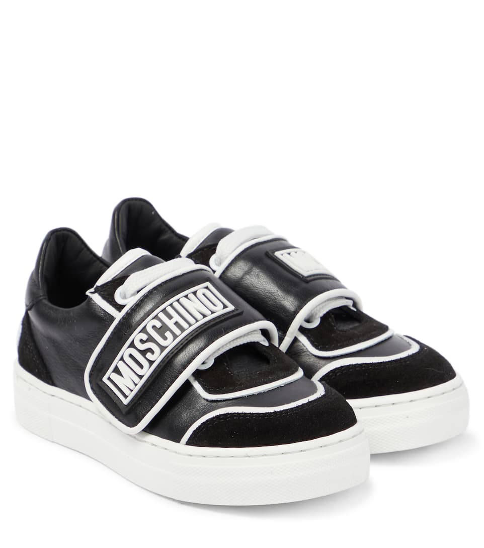 GIÀY MOSCHINO KIDS Logo leather sneakers
