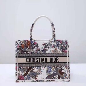 TÚI Dior Women Medium Dior Book Tote Ecru Multicolor Dior Jardin D’Hiver Embroidery