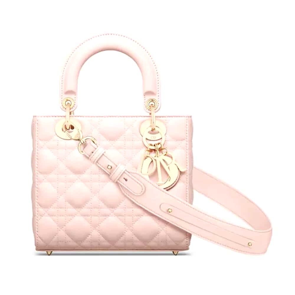 TÚI Dior Lady Dior My ABC Dior Túi xách màu hồng phấn Cannage Lambskin da cừu