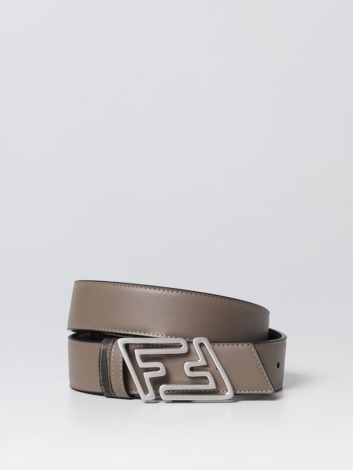 DÂY LƯNG FENDI Faster belt in leather and coated cotton leather