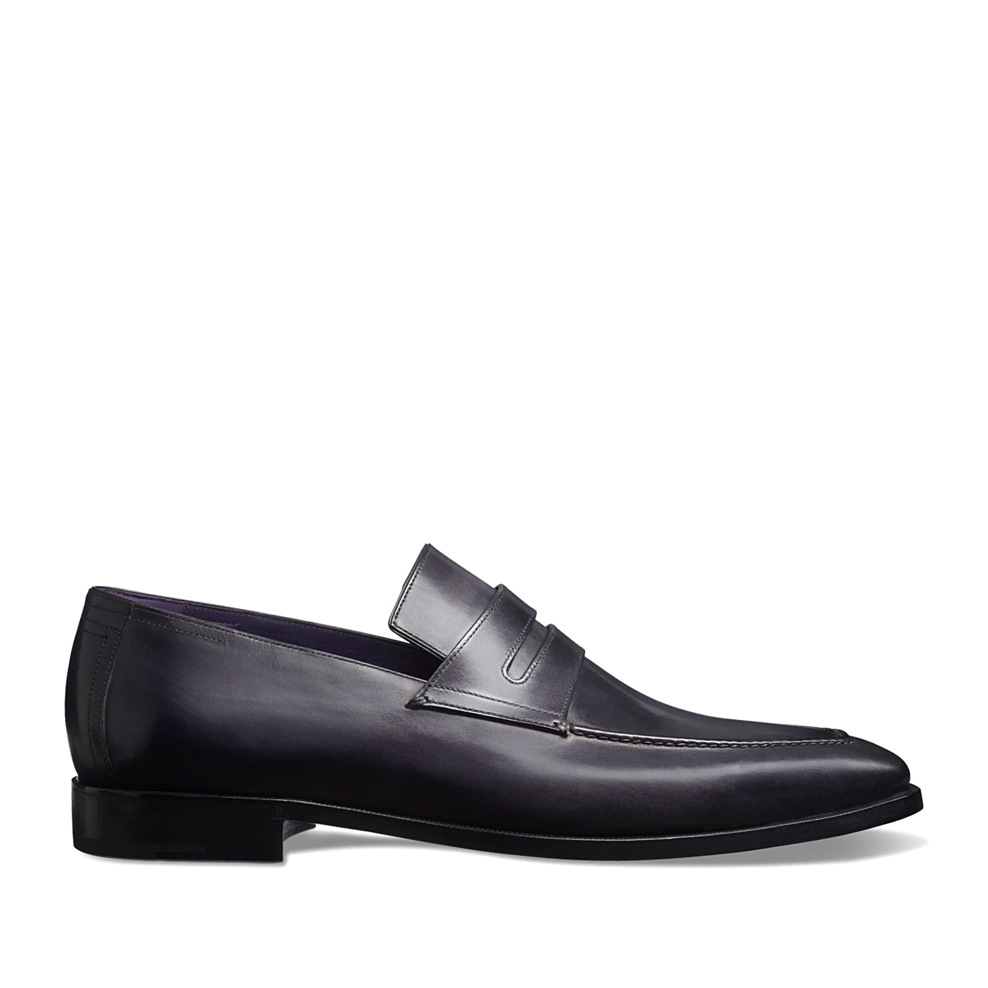 GIÀY BERLUTI Andy Demesure Leather Loafer Nero Grigio