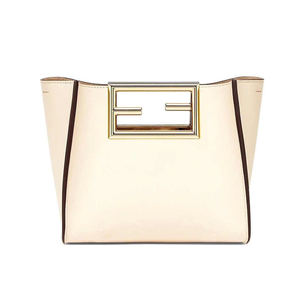 TÚI Fendi Way Medium Made of Camellia-Colored Leather Bag-White