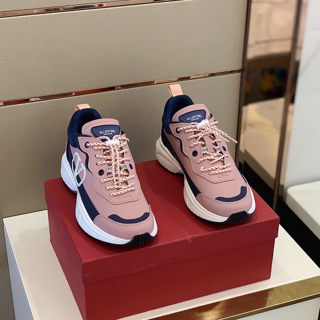 GIÀY VALENTINO V LOGO LEATHER SNEAKER SHOES AAA