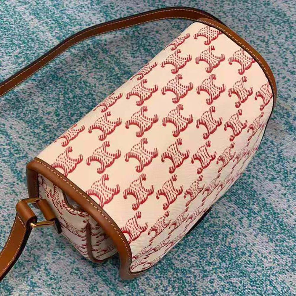 TÚI Celine Women Medium Folco Bag in Triomphe Canvas and Calfskin