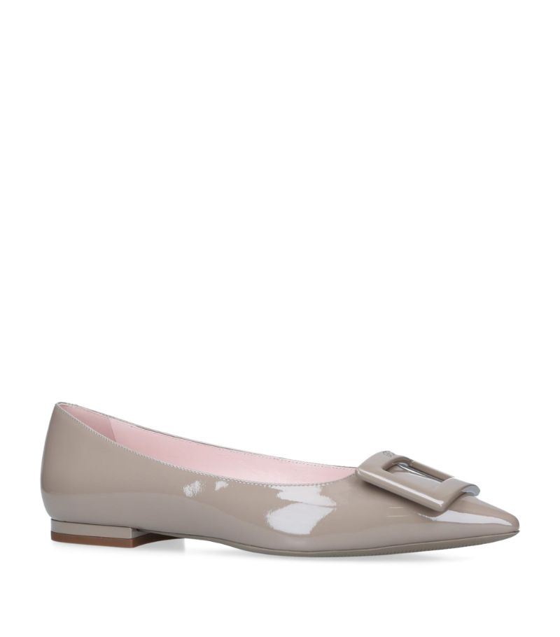 GIÀY ROGER VIVIER  Leather Gommettine Ballet Flats
