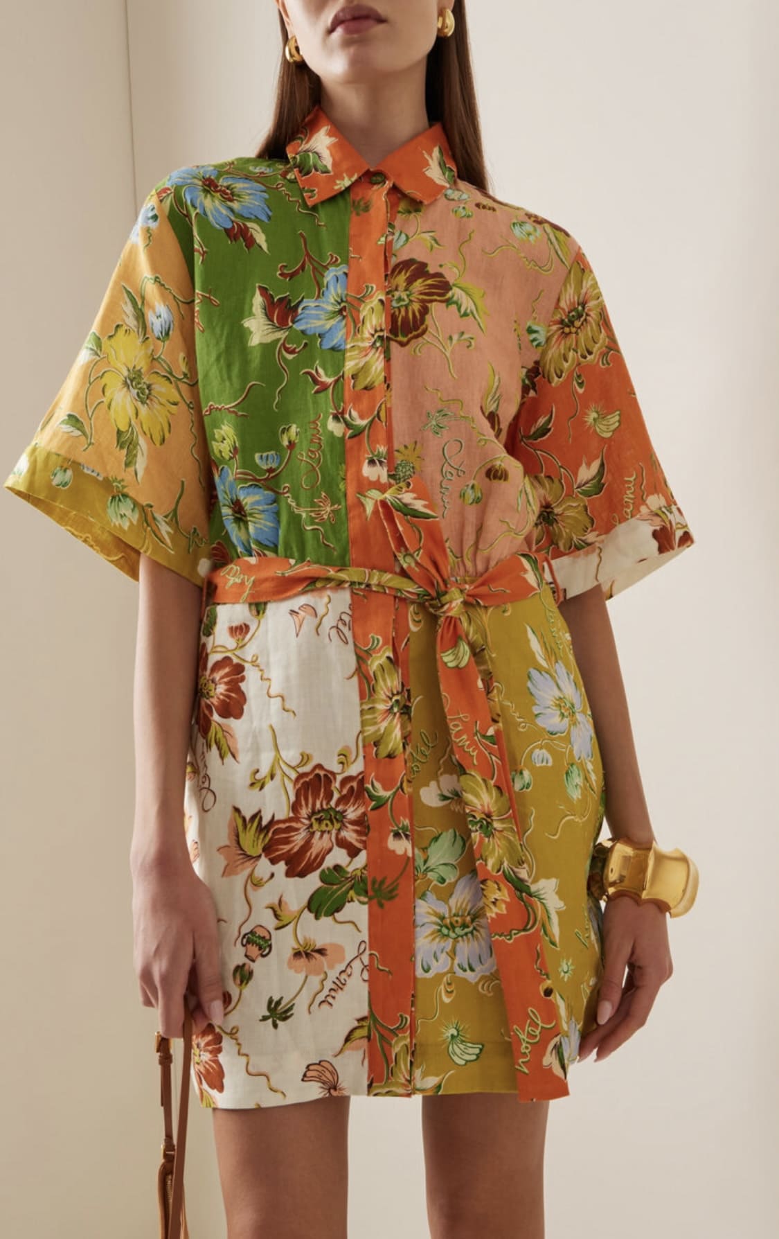 VÁY ALEMAIS LAMU COLORBLOCK IN LINEN High Classy