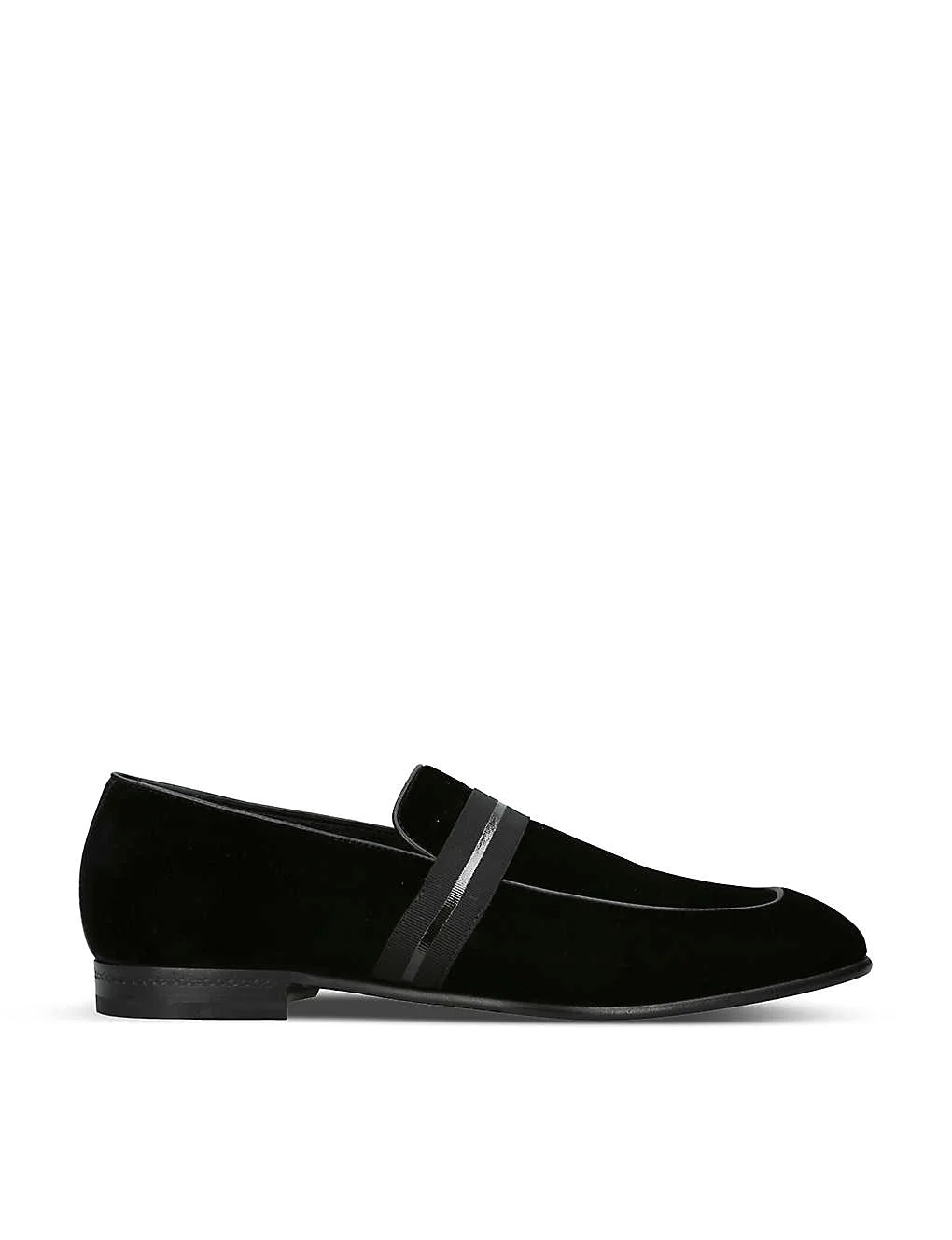 GIÀY ERMENEGILDO ZEGNA Lido leather-trim velvet loafers