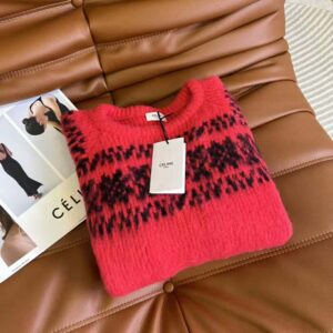 ÁO Celine Women Boxy Sweater in Brushed Wool