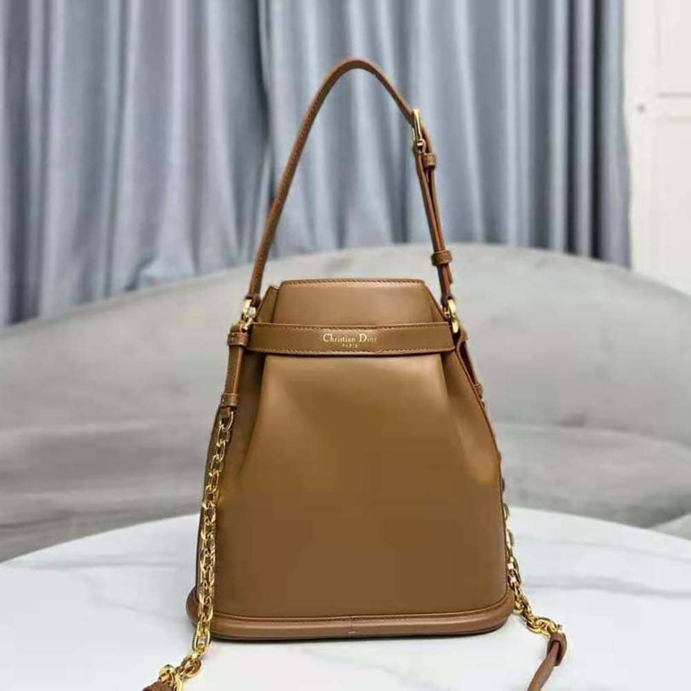 TÚI Dior Women Medium C’est Dior Bag Golden Saddle CD-Embossed Calfskin