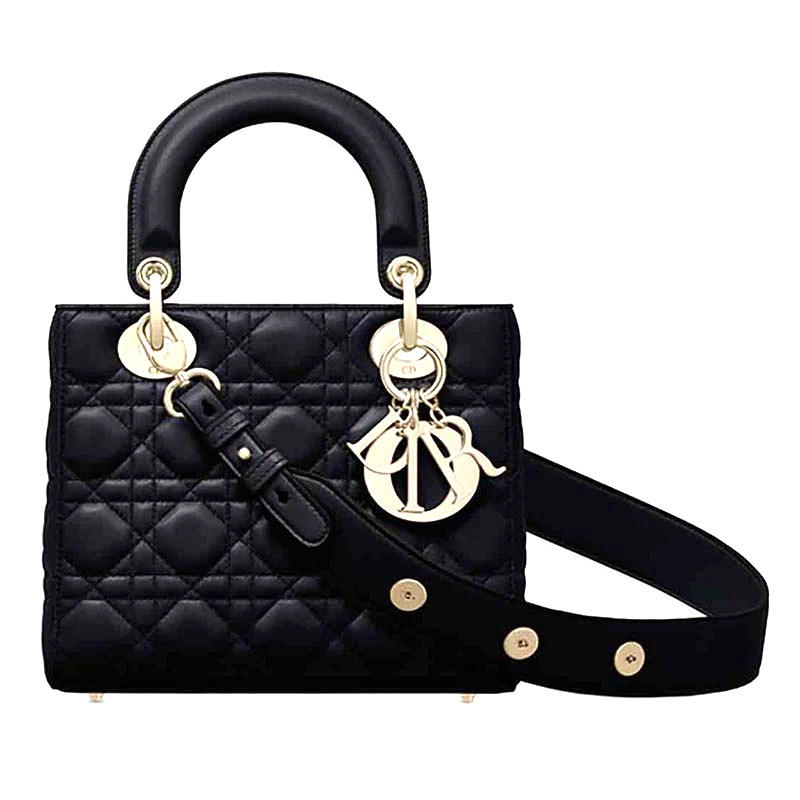 TÚI Dior My Lady Dior Bag in Cannage Lambskin-Black