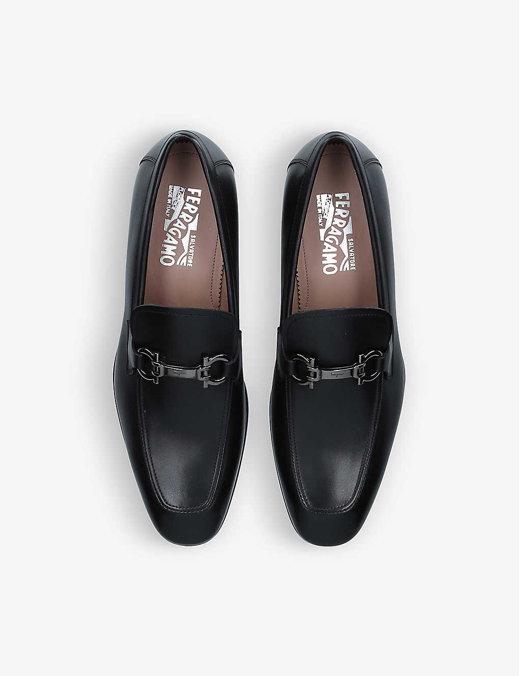 GIÀY SALVATORE FERRAGAMO Gancho logo-bit leather loafers