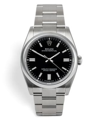 Đồng hồ Rolex Oyster Perpetual Black Dial 36 mặt số màu đen
