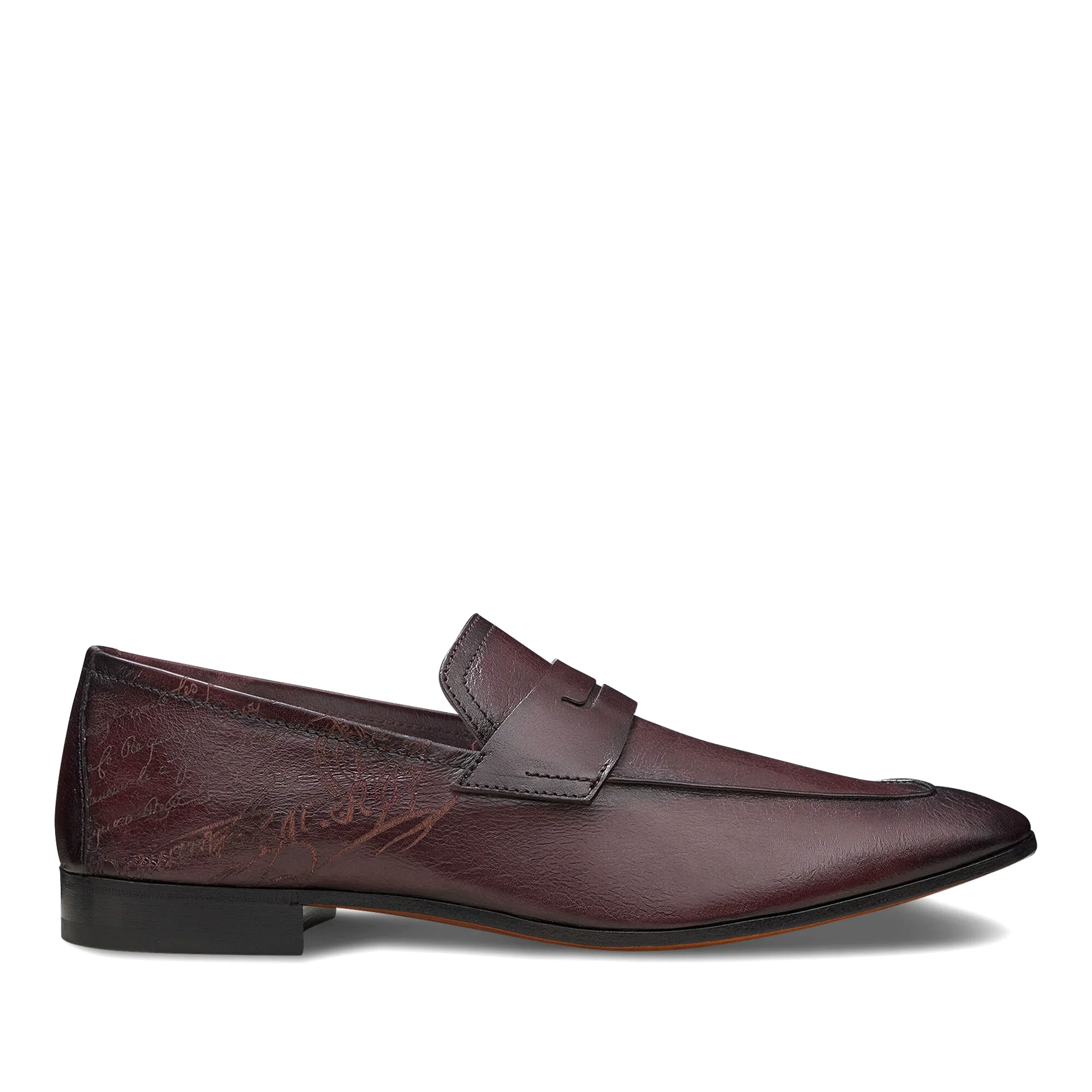 GIÀY BERLUTI Lorenzo Scritto Kangaroo Leather Loafer Aubergine