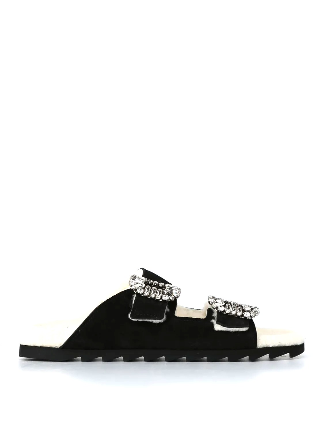 GIÀY ROGER VIVIER Black flat sandals shoes