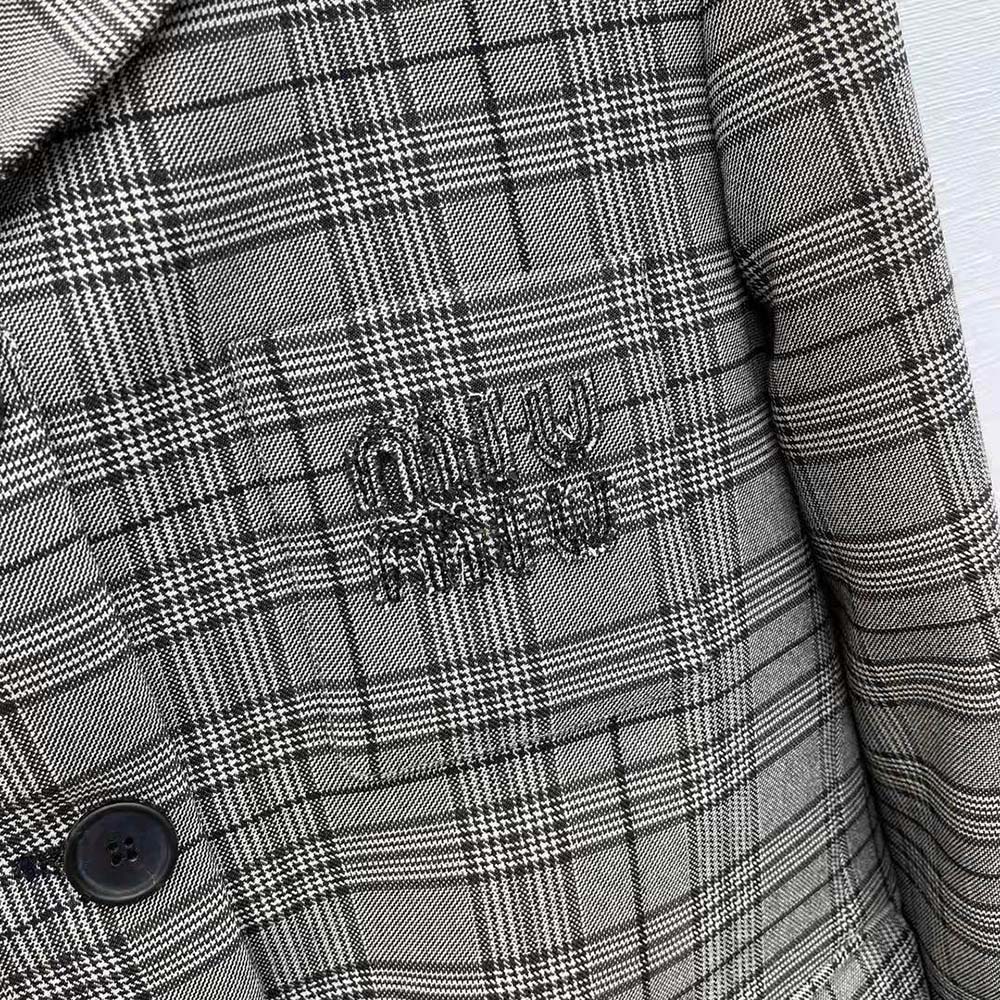 ÁO Miu Miu Women Single-breasted Prince of Wales Check Jacket